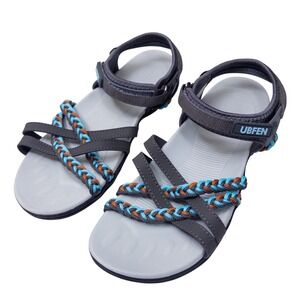 UBFEN Hiking Sandals Womens EU 38 Blue Orange Braided Straps